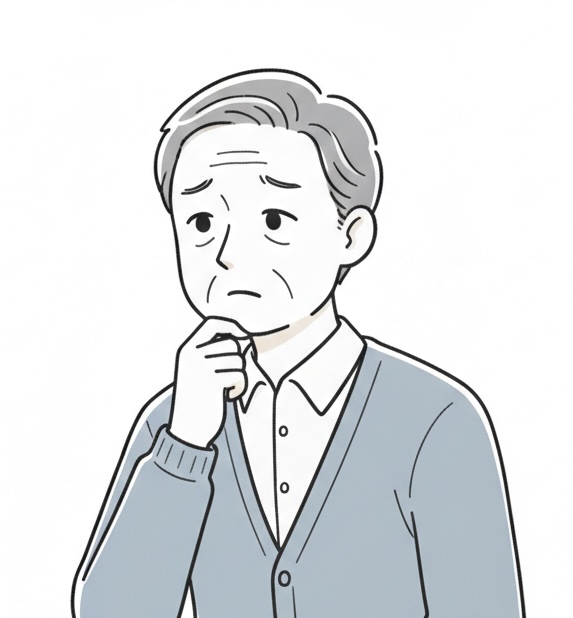 悩んでいる男性